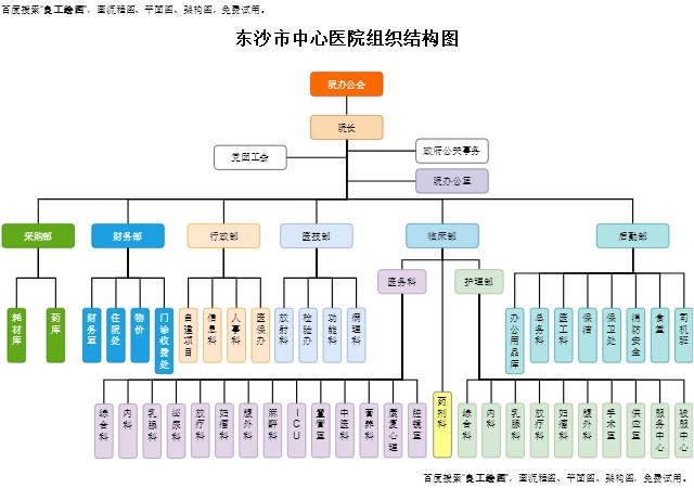中心医院组织结构图模板（点击直接编辑）