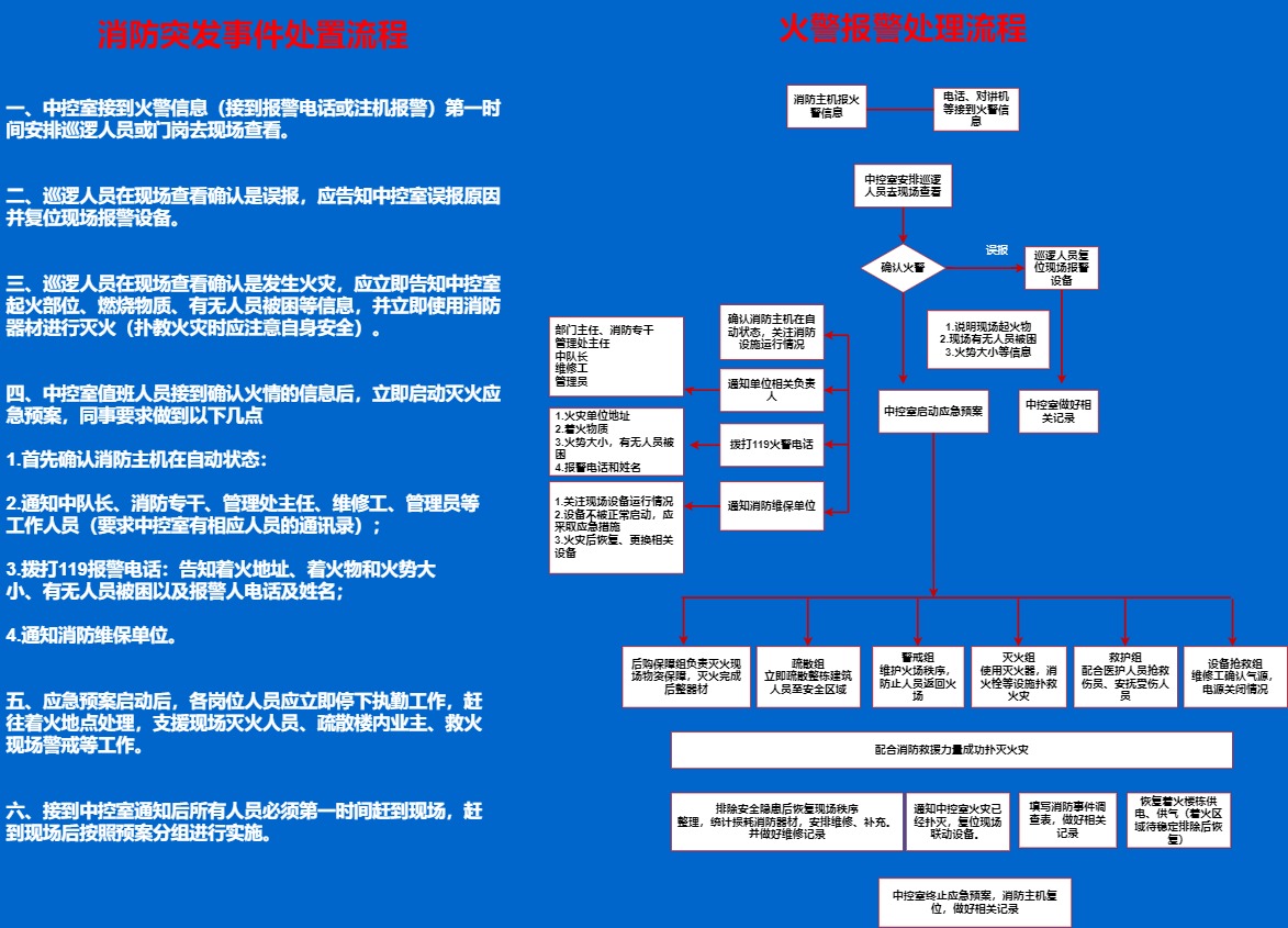 消防突发事件处置流程模板预览