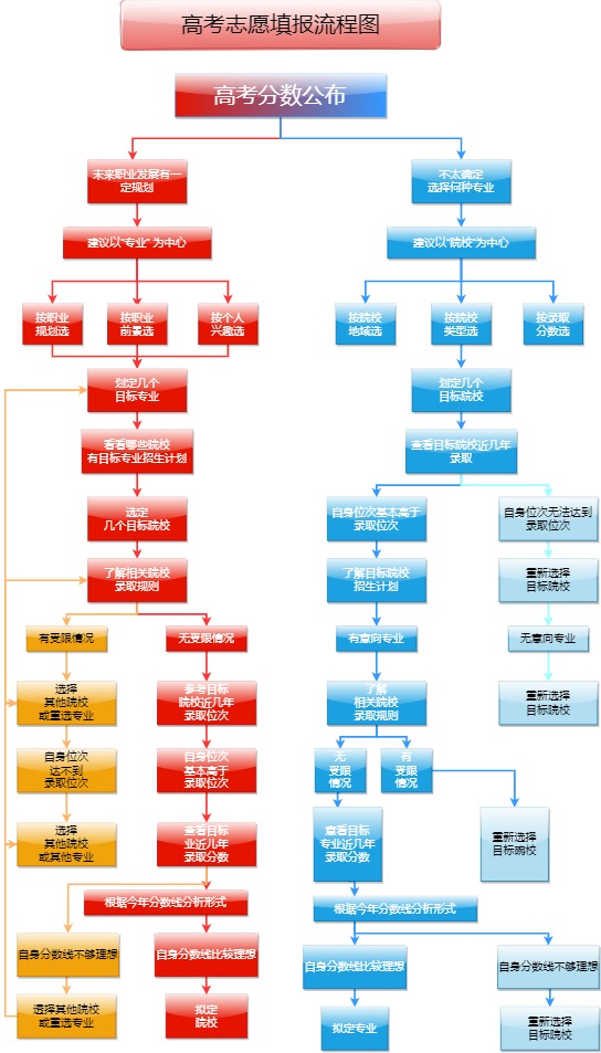高考志愿填报流程图模板预览