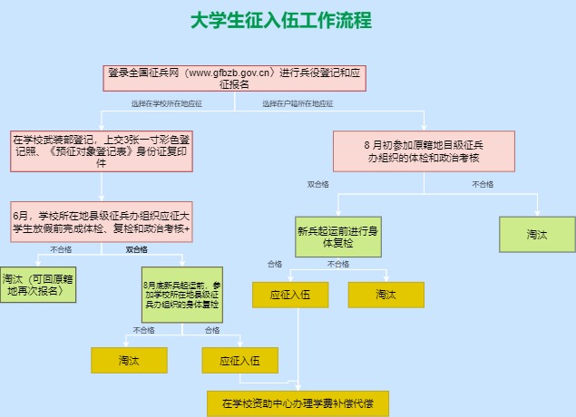 大学生应征入伍工作流程模板预览