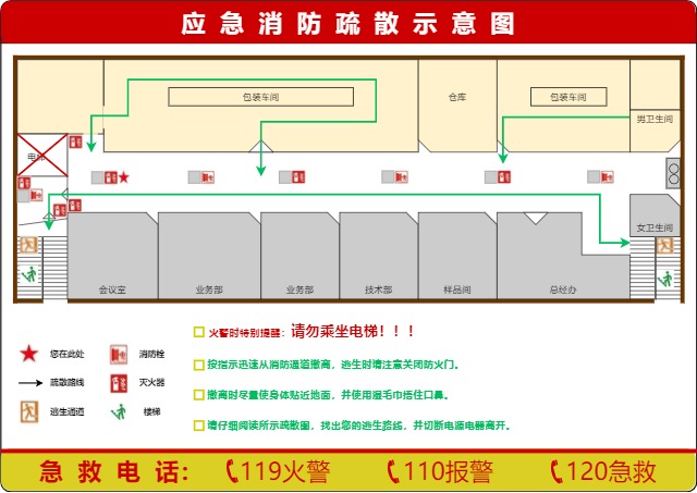 工厂消防平面图模板